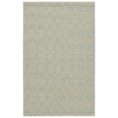 Rug & Kilim’s Scandinavian Style Kilim in Off-White and Blue Geometric Patterns