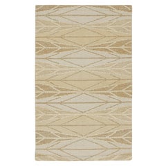 Rug & Kilim’s Scandinavian Style Kilim in Beige-Brown & White Geometric Pattern