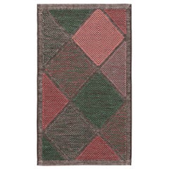 Rug & Kilim’s Scandinavian style Kilim in Brown, Pink and Teal Diamond Patterns