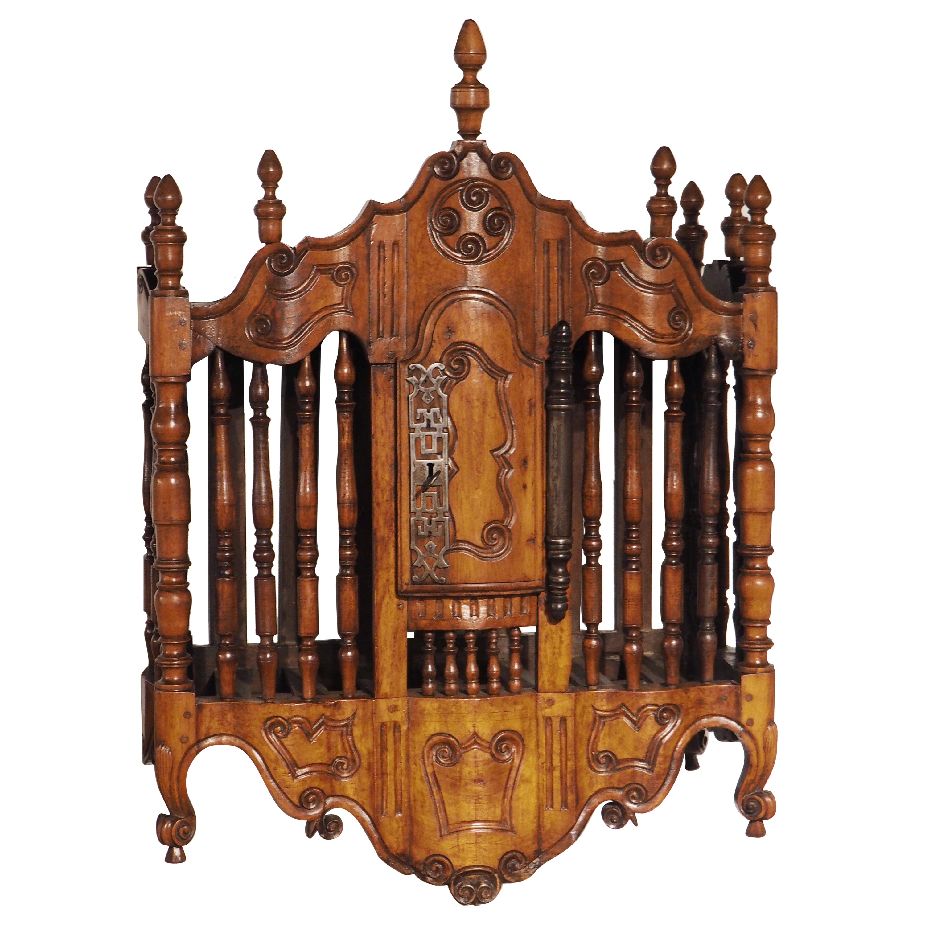 18th Century Walnut Wood Panetière, Bread Safe from Fourques, France, circa 1760 For Sale