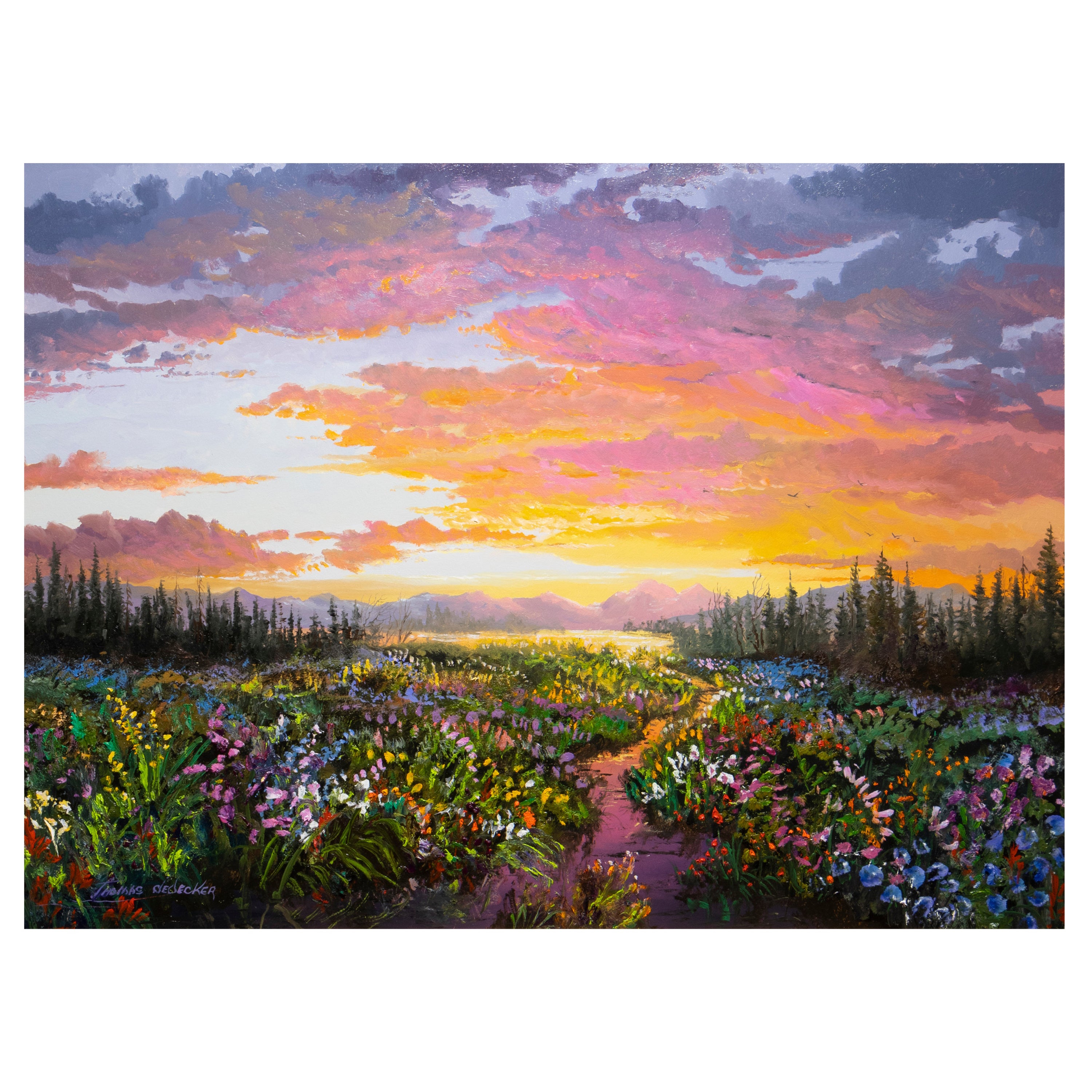 Original Painting "Western Sunset" by Thomas DeDecker For Sale