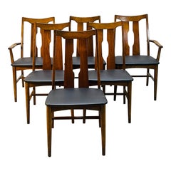 1960s Mahogany Wood Dining Room Chairs, Set of 6