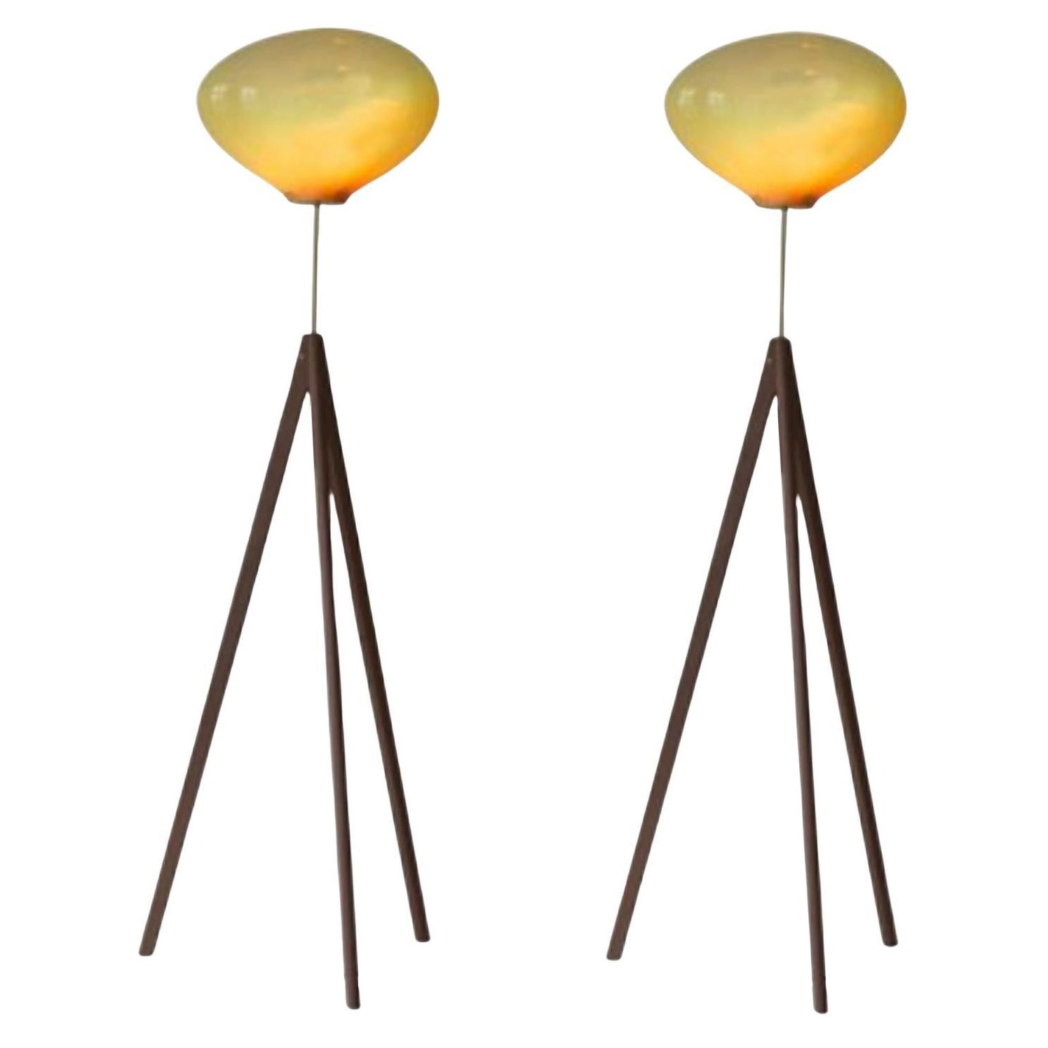 Set of 2 Stati x Amber Iridescent Floor Lamps by Eloa For Sale