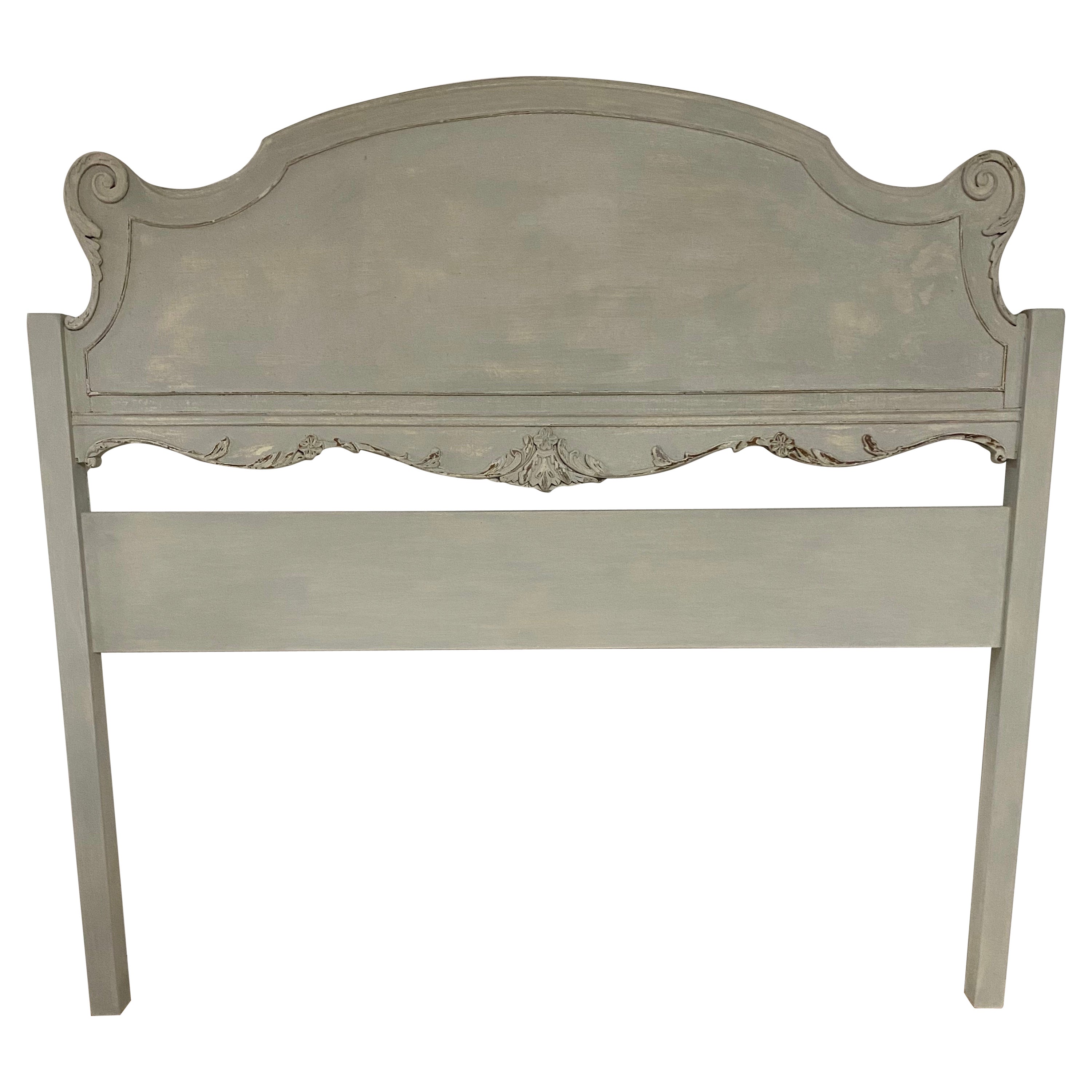 Painted Swedish Gustavian Style Full Size Headboard For Sale