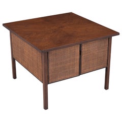 Mid-Century Modern Caned Side Table