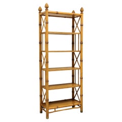 BAKER 1960's Faux Bamboo Etagere Display Shelving Unit - A