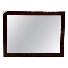 Used Modern Rectangular Lacquered Faux Tortoise Wall / Console Mirror, Made in Italy