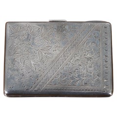 1891 Antique Hilliard Thomason Sterling Silver Aide Memoire Calling Card Case