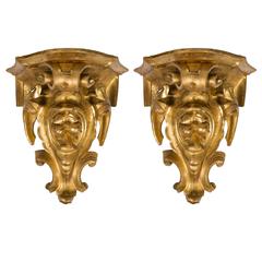 Pair of Italians 19th Century Giltwood Consoles