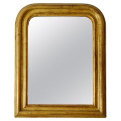 19th Century French Louis Philippe Gold Leaf Giltwood Mirror 