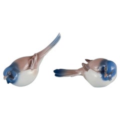 Bing and Grøndahl, Two Porcelain Birds, 1930s/1950s