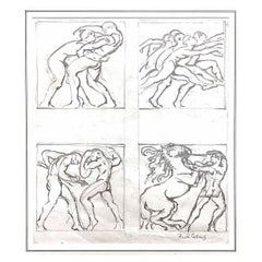 "Wrestlers, Runners, Warriors, Equestrian," Set of Drawings, Paul Cadmus, 1930s