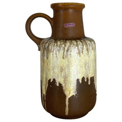 Grand vase de sol en poterie lave grasse multicolore de 40 cm fabriqué par Scheurich, 1970