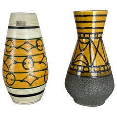 Set of 2 Fat Lava Pottery Vases Heinz Siery Carstens Tonnieshof, Germany, 1970s