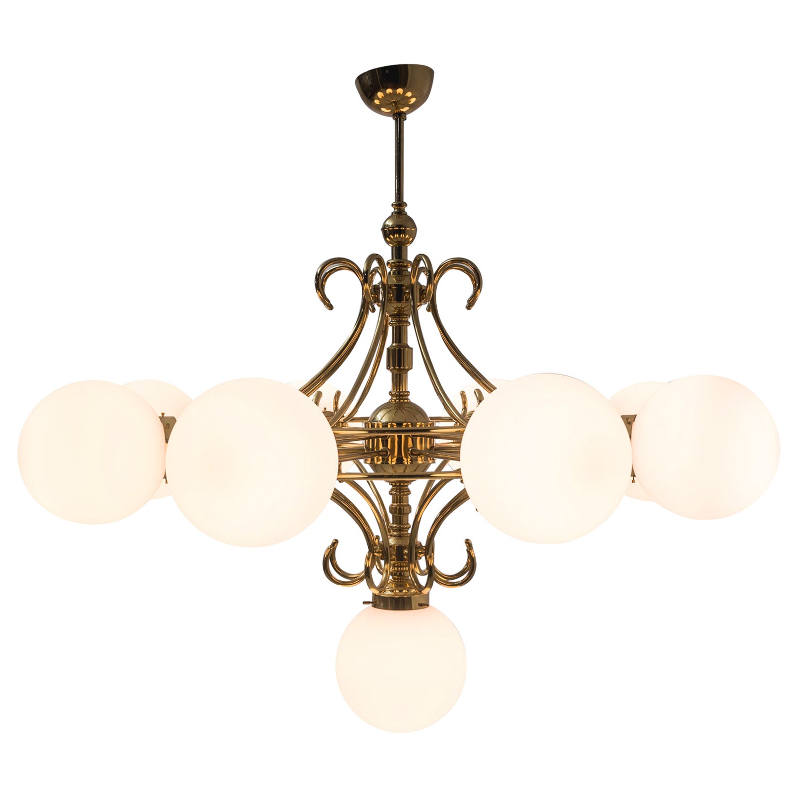 20th Century Czech Brass Chandelier For Sale