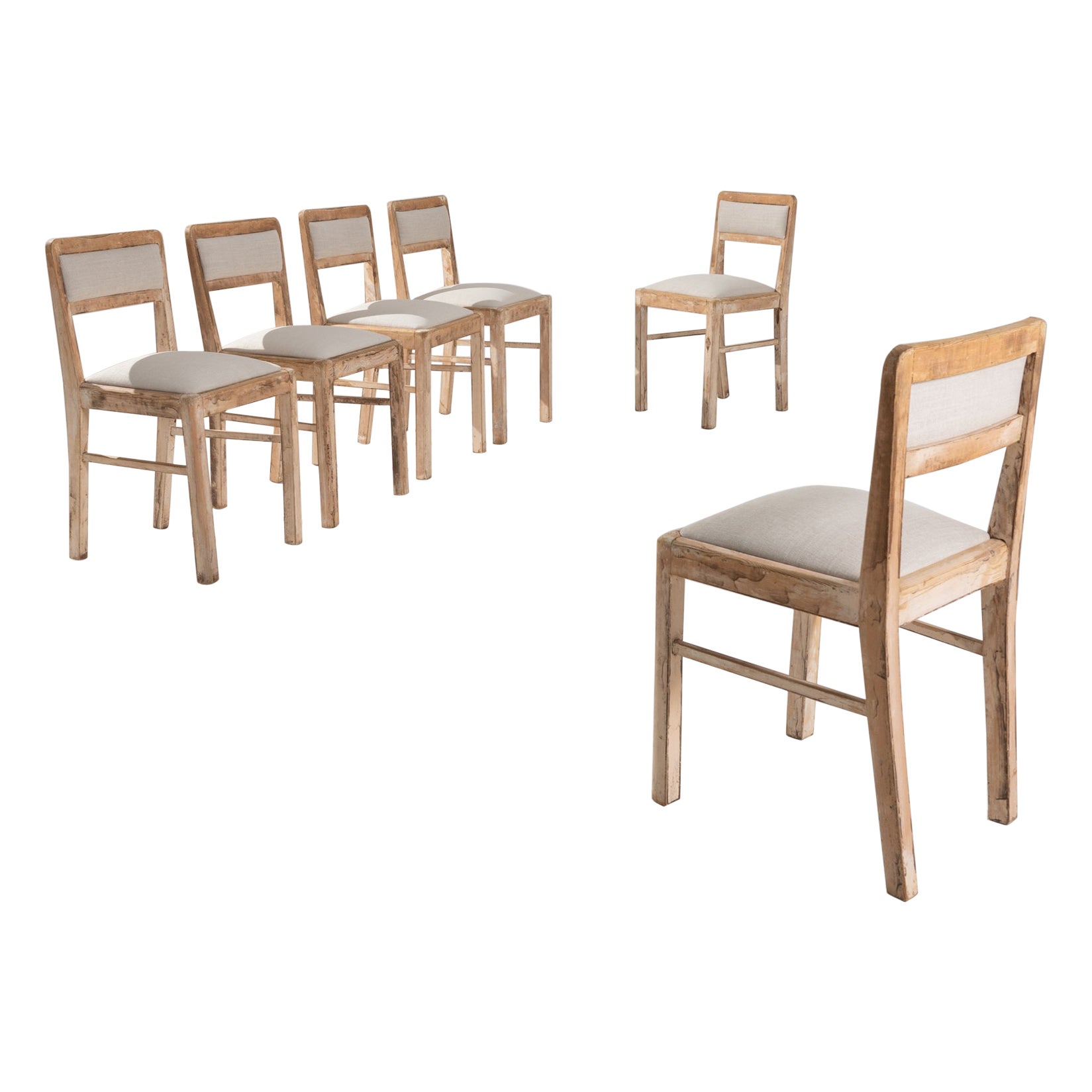 20th Century Central European Oak Garden Chairs, Set of Six For Sale at 1stDibs