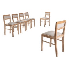 Turn of the Century Central European Wooden Dining Chairs, Set of Six