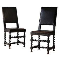 Antique Pair of 18th Century Swedish Baroque Chairs