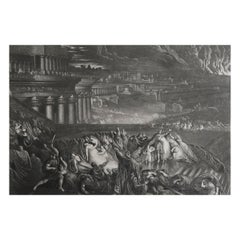 Mezzotint by John Martin, Fall of Nineveh, Sangster, C.1850