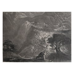 Mezzotint by John Martin, Moses and the Burning Bush, Sangster, circa 1850