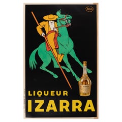 Zulla, Original Vintage Poster, Izarra Liquor, Basque Country, Armagnac, 1934