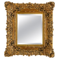 Large Ornate Gilt Beveled Late 20th Century Mirror