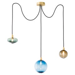 Blue Drape Composition II Pendant Lamp by Sklo