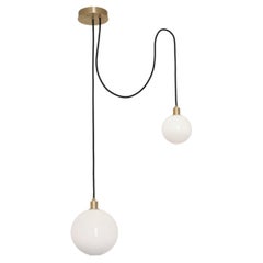 White and Brass Drape Composition I Pendant Lamp by SkLO