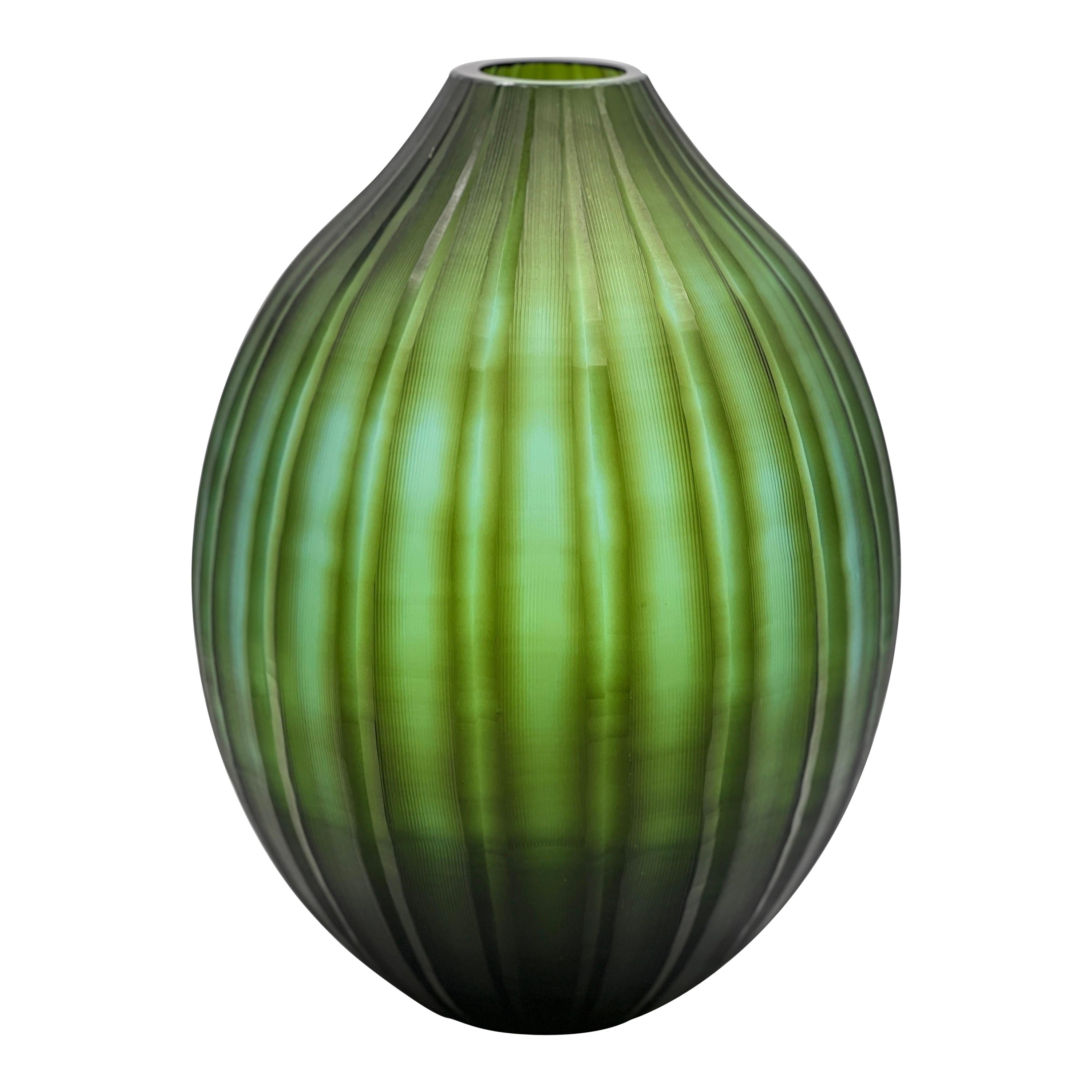 Attributed Carlo Scarpa for Venini Murano Sculpted Art Glass Vase For Sale