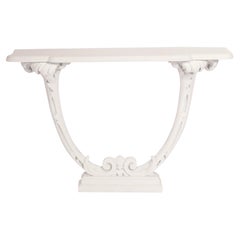 Serge Roche Style Plaster and Wood Console Table