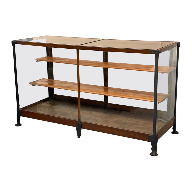 Vintage Wood and Metal Display Case For Sale at 1stDibs