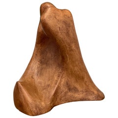 Escultura vintage de arcilla biomórfica firmada por la artista Ruth de Washington, hacia los años 70