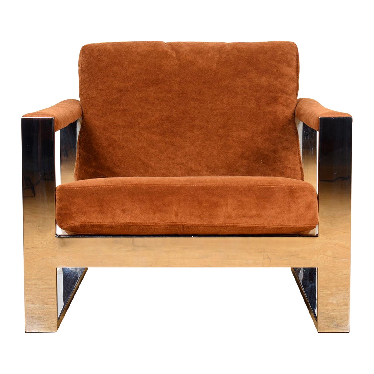 Midcentury Chrome Lounge Chair by Milo Baughman