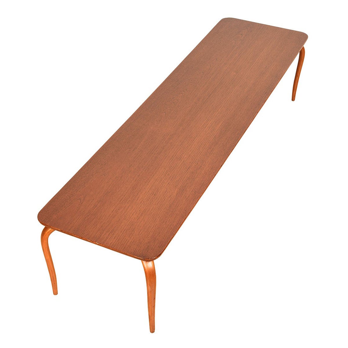 Long Table' Schwedischer Moderner Couchtisch mit organischen Beinen von Bruno Mathsson, 1950er Jahre