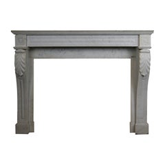 French Carrara Marble Fireplace in the Louis XVI Manner