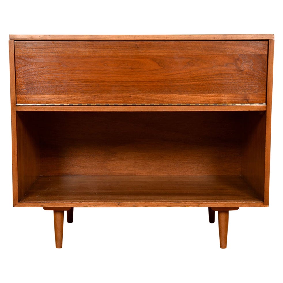 Mcm Walnut Flip-Down Front Media Cabinet with Flip-Up Top