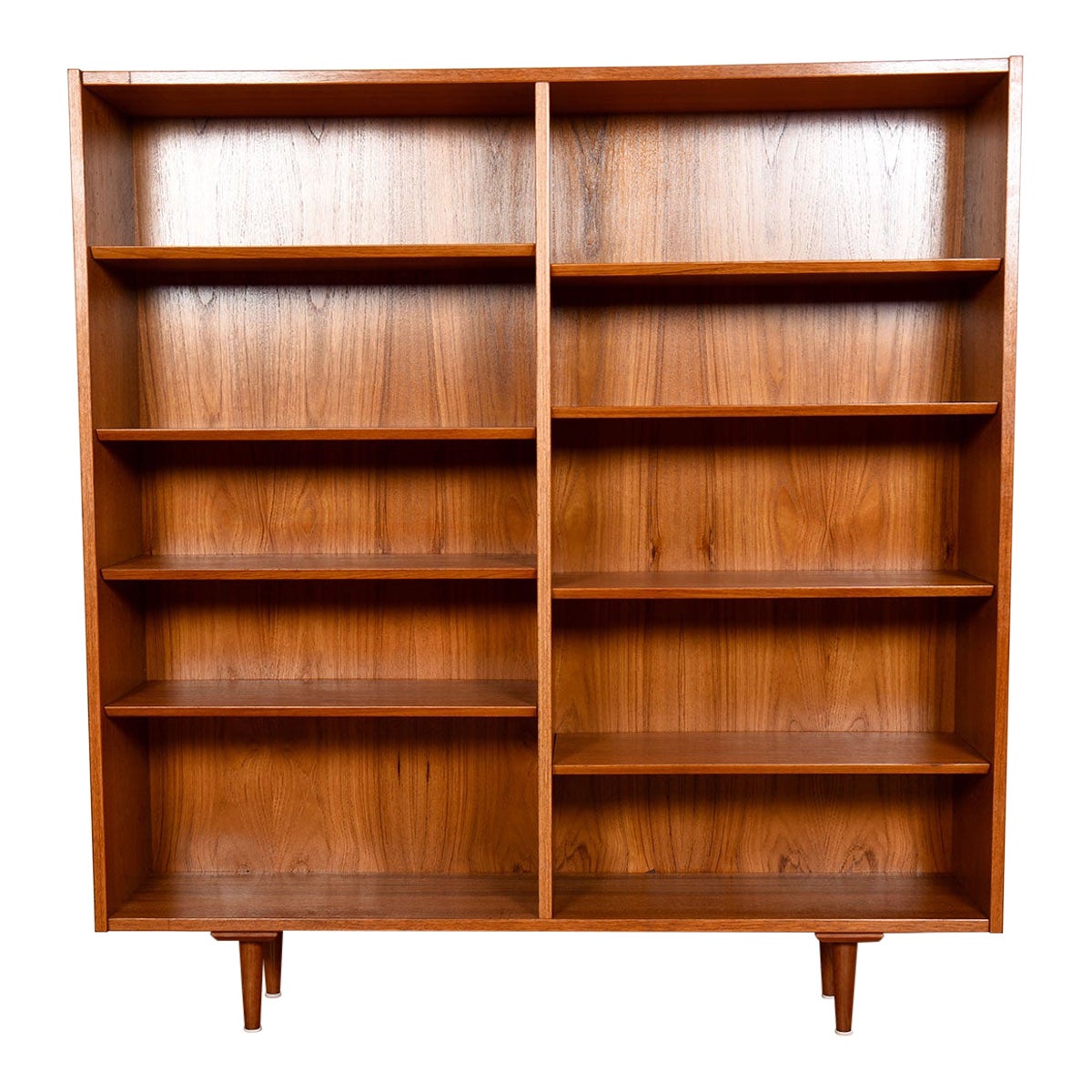 Adjustable Bookcase in Danish Modern Walnut For Sale