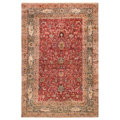 Antiker indischer Mughal-Teppich aus Seide. 4 ft 1 in x 6 ft 2 in