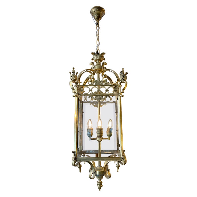Large Brass Classical Lantern For Sale at 1stDibs