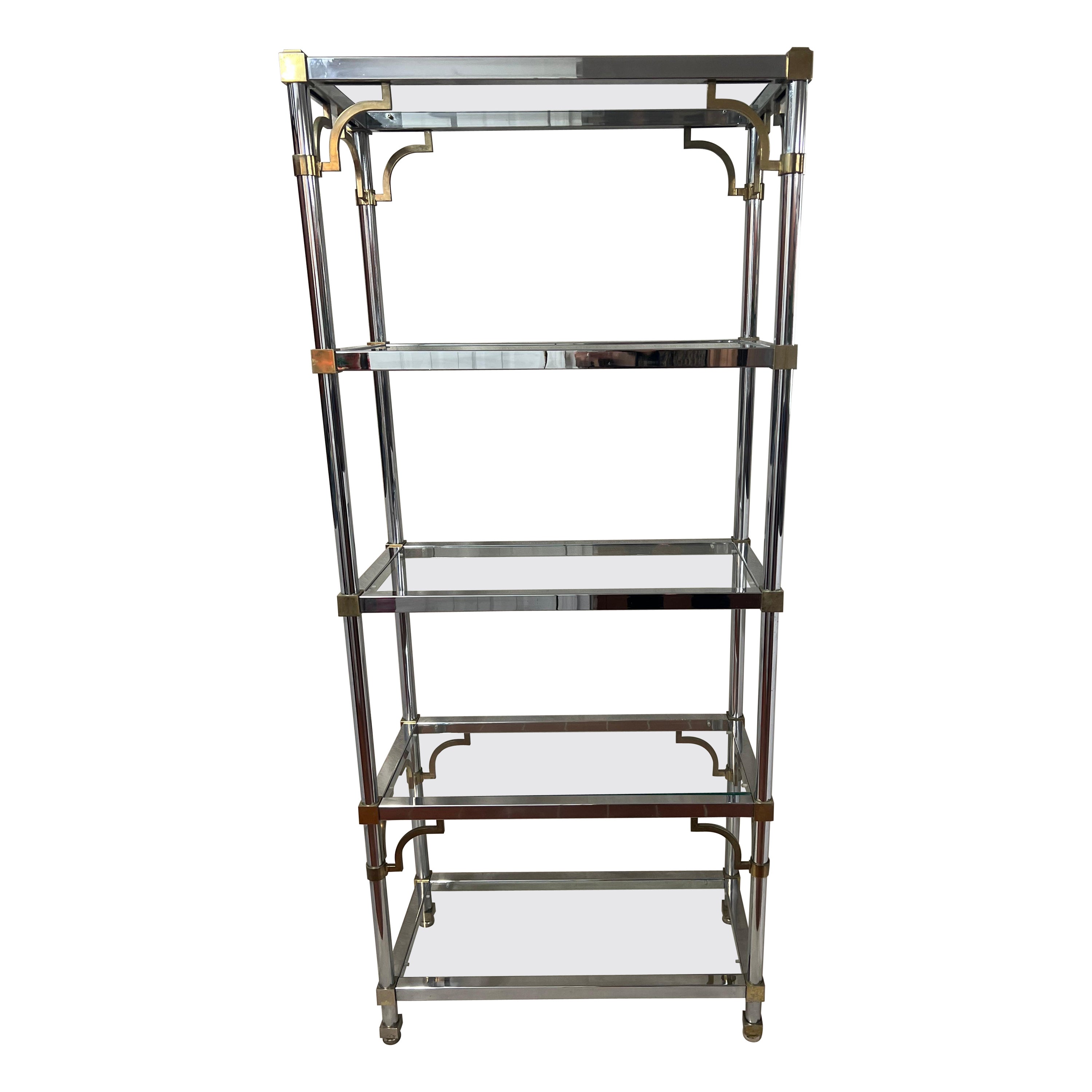 Maison Jansen, zweifarbige griechische Schlüssel-Etagere im Angebot