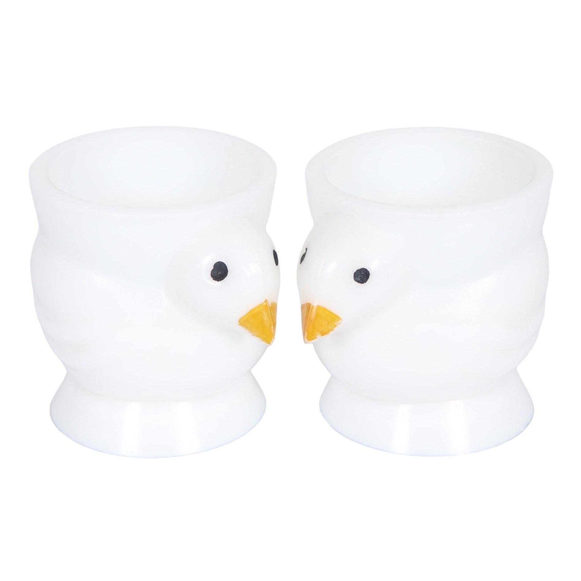 French Opalex White Chick Egg Cups For Sale