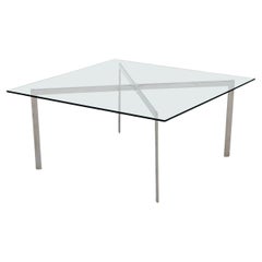 Used Ludwig Mies van der Rohe Attributed Chrome and Glass "Barcelona" Coffee Table