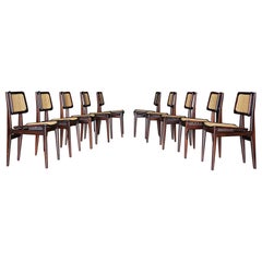 Carlo Hauner & Martin Eisler Set of 10 Dining Chairs for Forma Brazil circa 1955