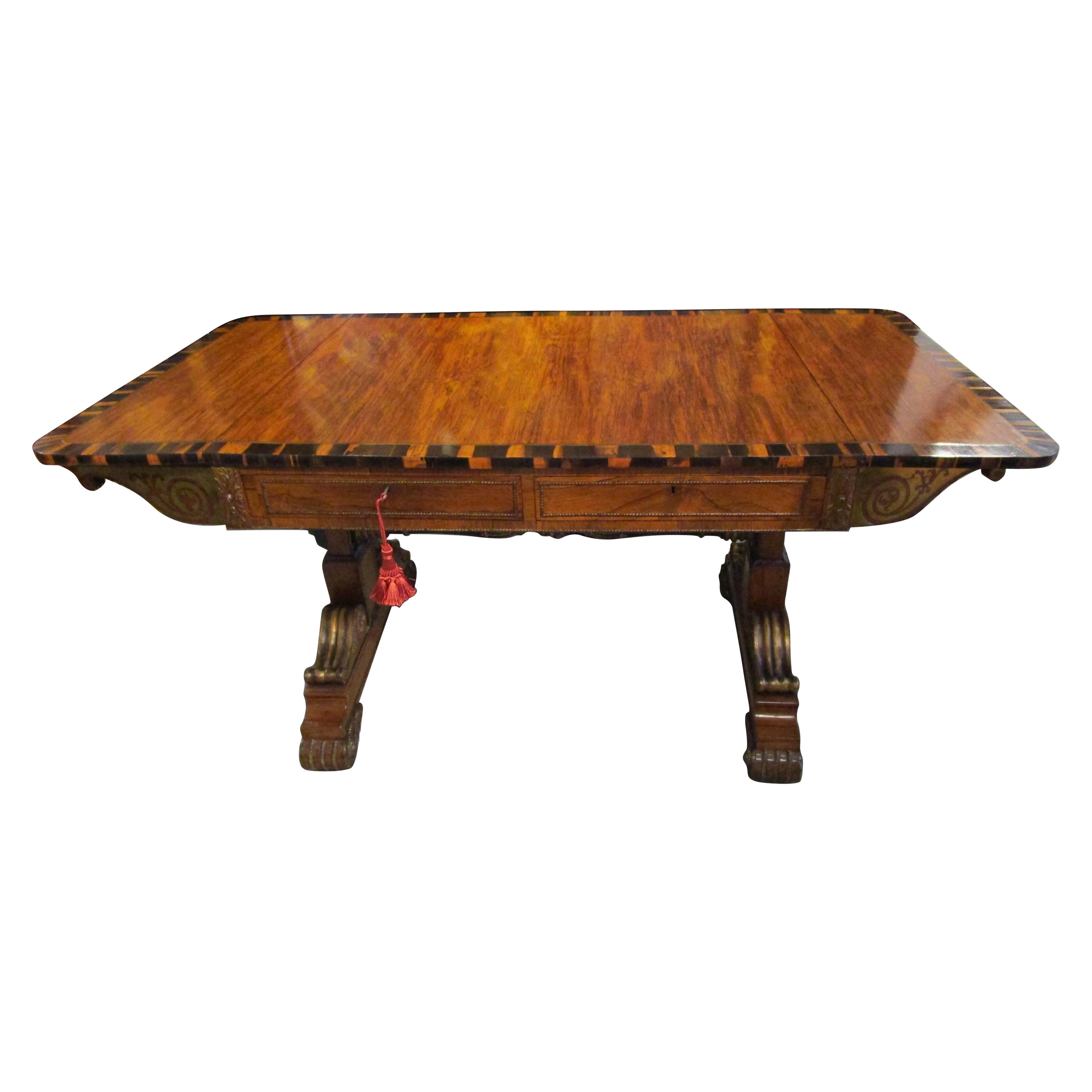 Important Regency Sofa Table by George Smith, Gillows London, Exotic Woods For Sale