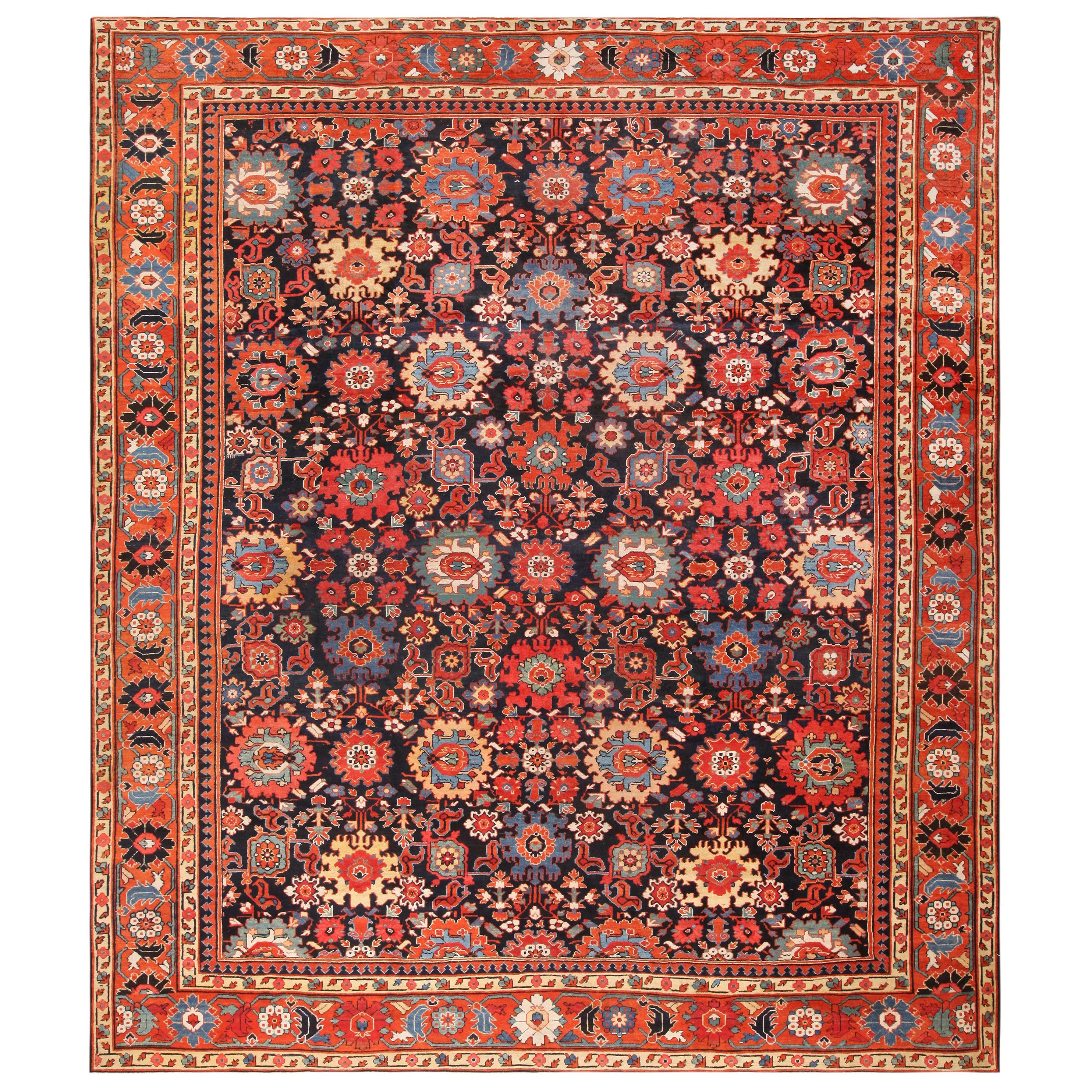 Antique Persian Sultanabad Rug. 12 ft 1 in x 13 ft 10 in For Sale