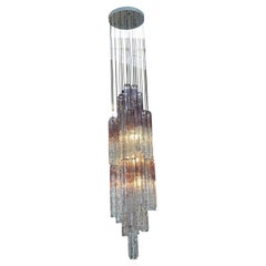 Mazzega "Cascade" Chandelier by Carlo Nason in Opalescent Murano Glass, 1960