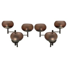 Mid-Century Modern Style Three Arm Murano Glass Globe Sconces by Donghia
