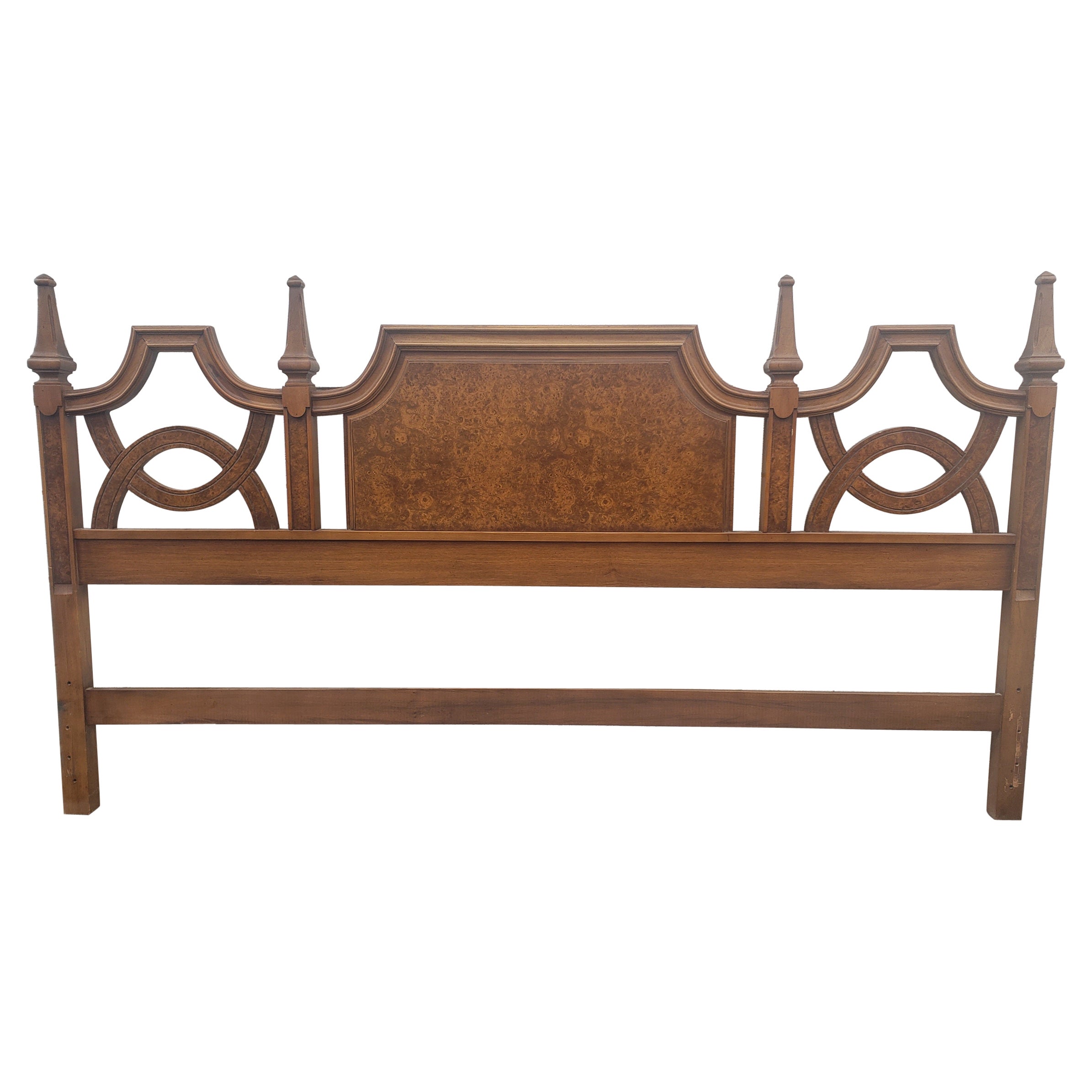 Midcentury Mazor Masterpiece Burl Walnut King Size Headboard