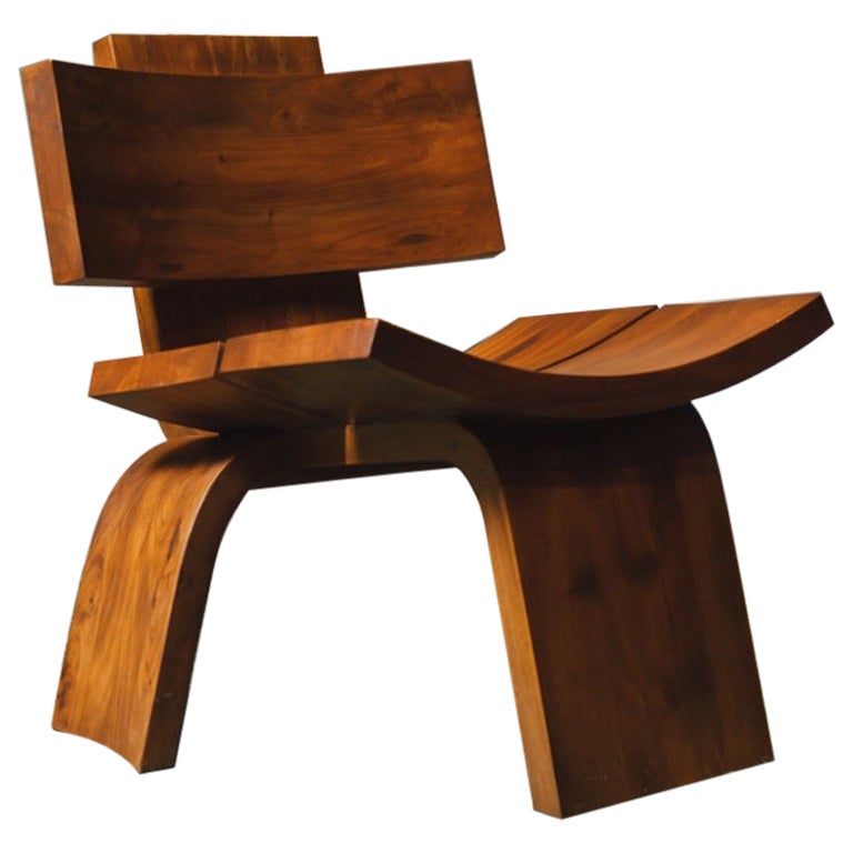 Chaise longue / fauteuil d'appoint en bois massif-02 de la collection Dalisay