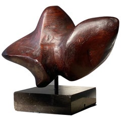 Vintage hand carved Biomorphic Mounted Sculpture, Signed, circa 1969